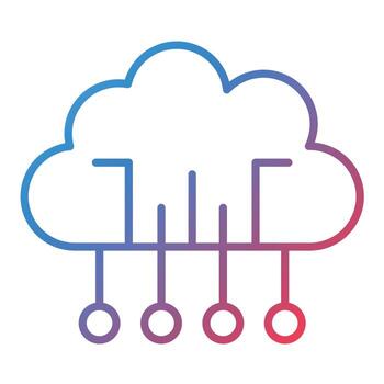 Cloud Networking Line Gradient Icon vector