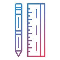 Pencil and Ruler Line Gradient Icon vector