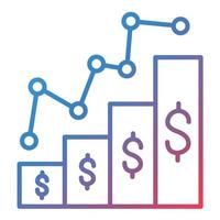 Growth Graph Line Gradient Icon vector