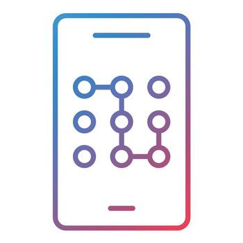Pattern Lock Line Gradient Icon vector