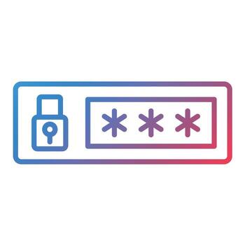 icono de gradiente de línea de campo de contraseña vector