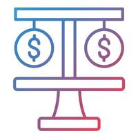 Currency Balance Line Gradient Icon vector