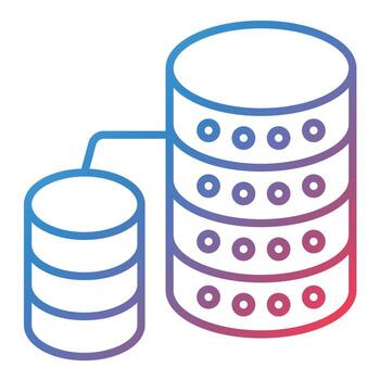 icono de gradiente de línea de base de datos vector