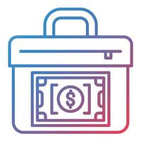 Cash Suitcase Line Gradient Icon vector