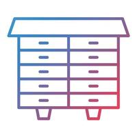 Drawers Line Gradient Icon vector