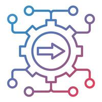 Integration Line Gradient Icon vector