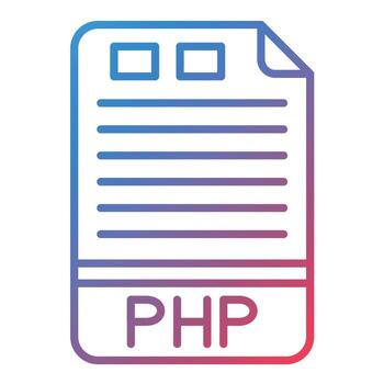 PHP Line Gradient Icon vector
