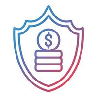 icono de gradiente de línea de seguridad de dinero vector