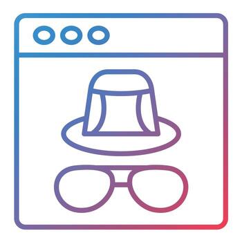 Incognito Line Gradient Icon vector