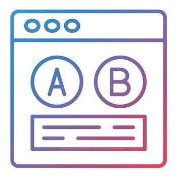 icono de gradiente de línea de prueba ab vector