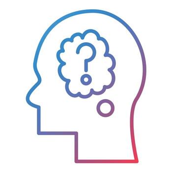 icono de gradiente de línea de pensamiento vector