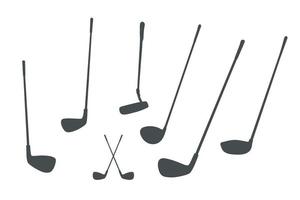 Golf club silhouettes, Golf club vector