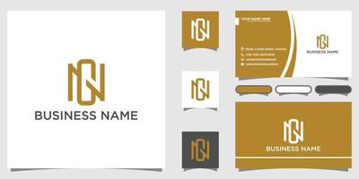 GN or NG letter designs for logo and icons with business card design vector