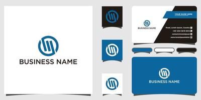 M S circle logo with businesscard premium vektor vector