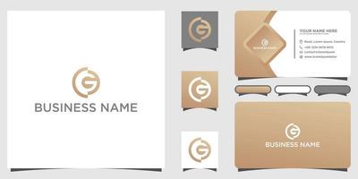 Letter Cg or Og monogram logo template with business card design vector