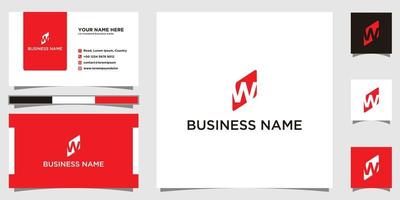 Letter W logo icon design template elements and business card vector