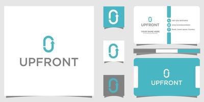 up front logo design inspiration and business card vector