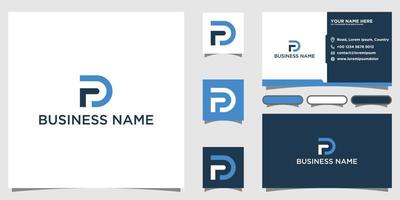 Letter F and D logo or FD initials modern monogram symbol concept with business card vector