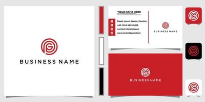 Letter GP or G P Simple Monogram Circle Clean Line Vector Logo Design with Business Card