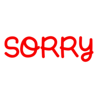 Hand drawn Sorry lettering on Transparent Background png