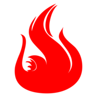 silhouette de flamme dessinée à la main sur fond transparent png