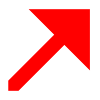 Directional Arrow on Transparent Background png