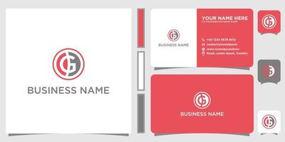 gp logo illustration design vector with business card template for your design