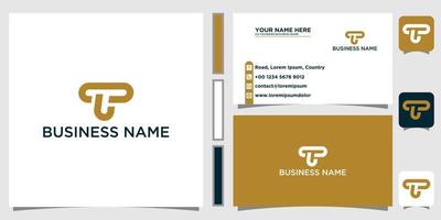 letter T logo for company with business card template vector