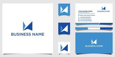 Abstract Letter M Logo with business card vector