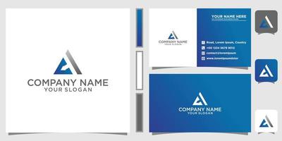 Letter AT TA icon logo with business card vector design template