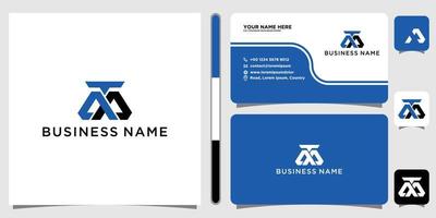 letter MT design logo template and business card design vector