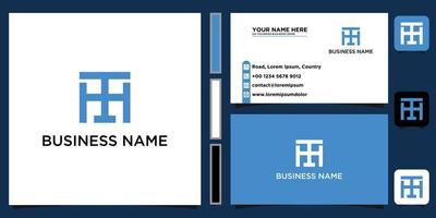 Letter H TH or HT monogram logo with business card design vector