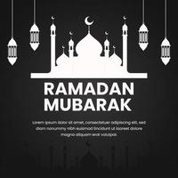 ilustración de banner de ramadán en diseño plano vector