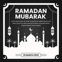 ilustración de banner de ramadán en diseño plano vector