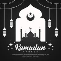 ilustración de banner de ramadán en diseño plano vector