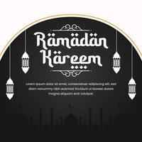 ilustración de banner de ramadán en diseño plano vector