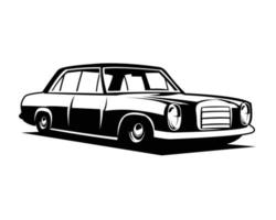 luxury classic car silhouette. white background isolated vector design showing from the side. Best for badge, emblem, icon, sticker design, trucking industry. available in eps 10.