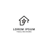 Home garden farm logo design linear style. Vector illustration.