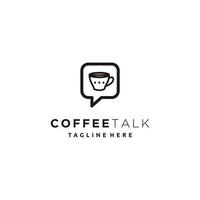 vector de icono de diseño de logotipo minimalista de charla de café