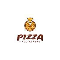 Pizza logo template. Fast food vector design. Illustration of bakery products