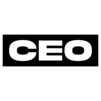 CEO-Textetikett auf transparentem Hintergrund png