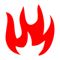 Hand drawn flame silhouette on Transparent Background png