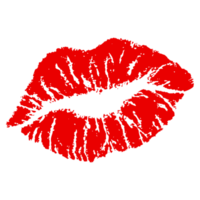 impressão de beijo de batom em fundo transparente png