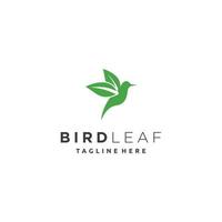 Little bird wing leaf nature logo design vector art icon