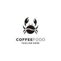 Seafood crab lobster and coffee bean vintage logo design vector
