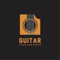 guitarra acústica símbolo logo vector minimalista diseño gráfico