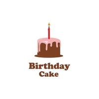 Sweet Shop template logo design vector. Illustration of birthday cake with candle vector