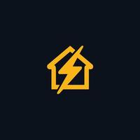 Lighting Thunder Bolt House Logo Vector Icon