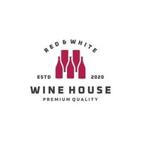 Wine bottle abstract color logo design vector