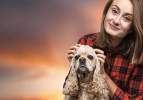 girl with dog photo